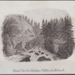 USA - Kanal bei den kleinen Fällen des Mohawk, Original-Stich 19. Jhdt., ca.