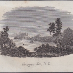 USA - Georgen-See NY, Original-Stich 19. Jhdt., ca. 10x8cm - siehe auch