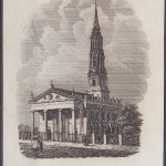 USA - St. Pauls Broadway New York, Original-Stich 19. Jhdt., ca. 8x11cm - siehe