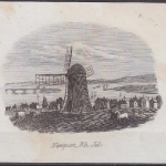 USA - Newport Rhode Island, Original-Stich 19. Jhdt., ca. 10x9cm - siehe auch