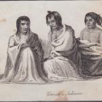 USA - Konzas Indianer, Original-Stich 19. Jhdt., ca. 12x9cm - siehe auch