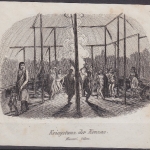USA - Kriegstanz der Konzas Missouri Giebiet, Original-Stich 19. Jhdt., ca.