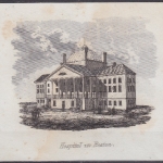USA - Hospital zu Boston, Original-Stich 19. Jhdt., ca. 11x9cm - siehe auch