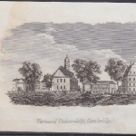 USA - Harvard Universität Cambridge, Original-Stich 19. Jhdt., ca. 11x9cm -