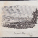 USA - Plymouth Mass., Original-Stich 19. Jhdt., ca. 12x9cm - siehe auch