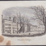 USA - Columbia College, Original-Stich 19. Jhdt., ca. 12x9cm - siehe auch