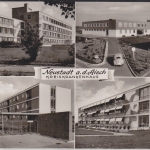 Bayern - Neusatdt a.d. Aisch Kreiskrankenhaus Mehrbild-sw-Fotokarte 1971