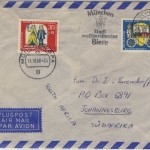 BRD - 50+30 Pfg. Wofa (Froschkönig) Luftpostbrief n. SÜDAFRIKA München 1966
