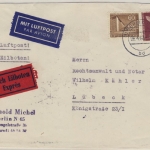 Berlin - 25+60 Pfg. Stadtbilder Luftpost Eilbrief Berlin N65 - Lübeck 1960