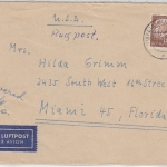 BRD - 60 Pfg. Heuss II Luftpostbrief n. USA, Limburg - Miami 1958