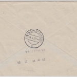 BRD - 80 Pfg. Heuss I Eilbrief Alsfeld Schlitz 1955 rs. Durchgangs-/Minutenstpl.