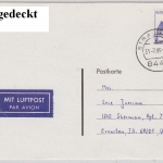 BRD - 90 Pfg. B&S Luftpostkarte n. USA, Straubing - Evanston 1986
