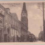 Baltikum - Mitau Kirchenstraße, sw-AK als Feldpostkte./Querverbindung 1917