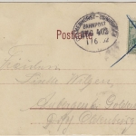 Rheinland-Pfalz- Arenberg sw-Strassenansicht Bahnpost Delmenhorst Osnabrück 1902