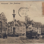 Polen - Warschau Plac Zamkowy sw-AK gelaufen n. Berlin 1925