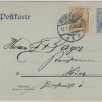 DR - 2 Pfg. Germania Ganzsache Zudruck Kath Volksverein Ortskarte Pforzheim 1906