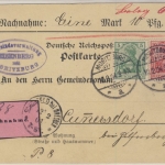 DR - 10+5 Pfg. Germania Nachnahmekarte Mortizburg - Cunnersdorf 1904
