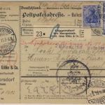 DR - 2 Mk. Friedensdruck + 20 Pfg. Germania Paketkte. i.d. TÜRKEI Göppersdorf b.