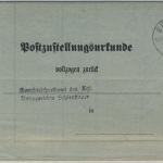 DR - Erlau (Kr. Schleusingen) 1914 Postzustellurkunde n. Schleusingen
