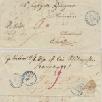 Württemberg - Rottweil 1852 blauer Dkr Irrläufferbrief div. Taxvermerke
