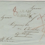 Schweiz/Baden - Aarau 1844 Ra2 Portobrief n. Oberweiler b. Mülheim - ohne Inhalt
