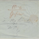 Schweiz/Baden - Aarau 1844 Ra2 Portobrief n. Oberweiler b. Mülheim - ohne Inhalt