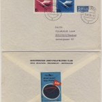 BRD - 5+15 Pfg. Lufthansa Brief Freudenstadt Tübingen 1955 - rs. SAS-Vignette