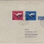 BRD - 5+15 Pfg. Lufthansa Brief Freudenstadt Tübingen 1955 - rs. SAS-Vignette