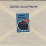 BRD - 5+15 Pfg. Lufthansa Brief Freudenstadt Tübingen 1955 - rs. SAS-Vignette