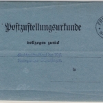 DR - Frauenwald 1913 K1 a. Post-Zustellurkunde n. Schleusingen