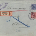 DR - 10+20 Pfg. K/A Einschreiben Postauftrag Limbach (Sachs.) - Chemnitz 1897