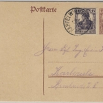 DR - Kappelwindeck 1920 kleiner K1 Ganzsache/Zusatzfrankatur n. Karlsruhe
