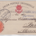 Peru - 4 C. Überdruck-Ganzsache Konsulatspost Lima - Berlin 1893 Papiersiegel