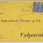 Chile - 2x5 C. Stempelmarke als Freimarke Brief Santiago - Valparaiso 1892