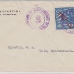 Honduras - 6+10 Ctv. Überdruckmarken Brief i.d. SCHWEIZ La Ceiba - Basel 1930