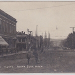 USA - Boyne City Michigan Park St. Crockery priv. sw-Fotokarte gelaufen 1910