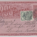 Uruguay - 2 Ctv. Ganzsache + Zusatz Montevideo - Dresden 1901