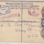 Nigeria - 3 P. Einschreibe-Ganzsache + Zusatz n. USA Lagos Chicago 1933