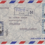 Brunei - 50 und 2x15 C. Sultan Luftpost Einschreiben Seria 1959 nach Jena