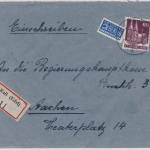 Bizone - Kall Einschreibebrief n. Aachen 1951 - Stichwort Euskirchen, Eifel