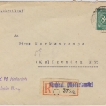 All.Bes./Kontrollrat - Kirchhain Niederlausitz Einschreibebrief n. Dresden 1948