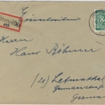All.Bes./Kontrollrat - Mittweida Einschreibebrief n. Letmathe 1946 R-Zettel !