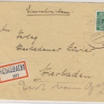 All.Bes./Kontrollrat - M.Gladbach Einschreibebrief n. Wiesbaden 1947 R-Zettel !