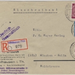 All.Bes./Kontrollrat - Mühlhausen Thüringen Einschreibebrief n. München 1946