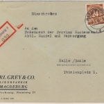 All.Bes./Kontrollrat - Magdeburg 8 Einschreibebrief n. Halle 1946