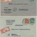 All.Bes./Kontrollrat - Northeim - Hannover 1946 2 Einschreiben versch. R-Zettel