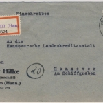 All.Bes./Kontrollrat - Northeim - Hannover 1946 2 Einschreiben versch. R-Zettel
