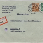 All.Bes./Kontrollrat - Northeim - Hannover 1946 2 Einschreiben versch. R-Zettel