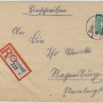 All.Bes./Kontrollrat - Rendsburg Einschreibebrief n. Regensburg 1947 - Stempel !