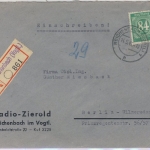 All.Bes./Kontrollrat - Reichenbach Vogtl. Einschreibebrief n. Berlin 1947